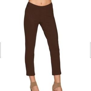 Boston Proper Brown Beyond Travel Pull On Crop Pants - Wrinkle Resistant Size L